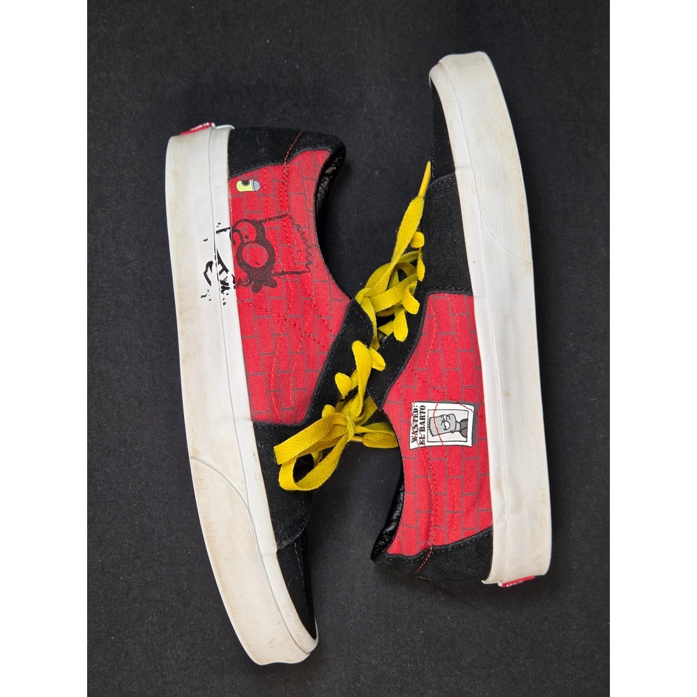Vans x The‎ Simpsons Sk8 Low El Barto Black Red Yellow Sneakers Mens 7 Women 8.5